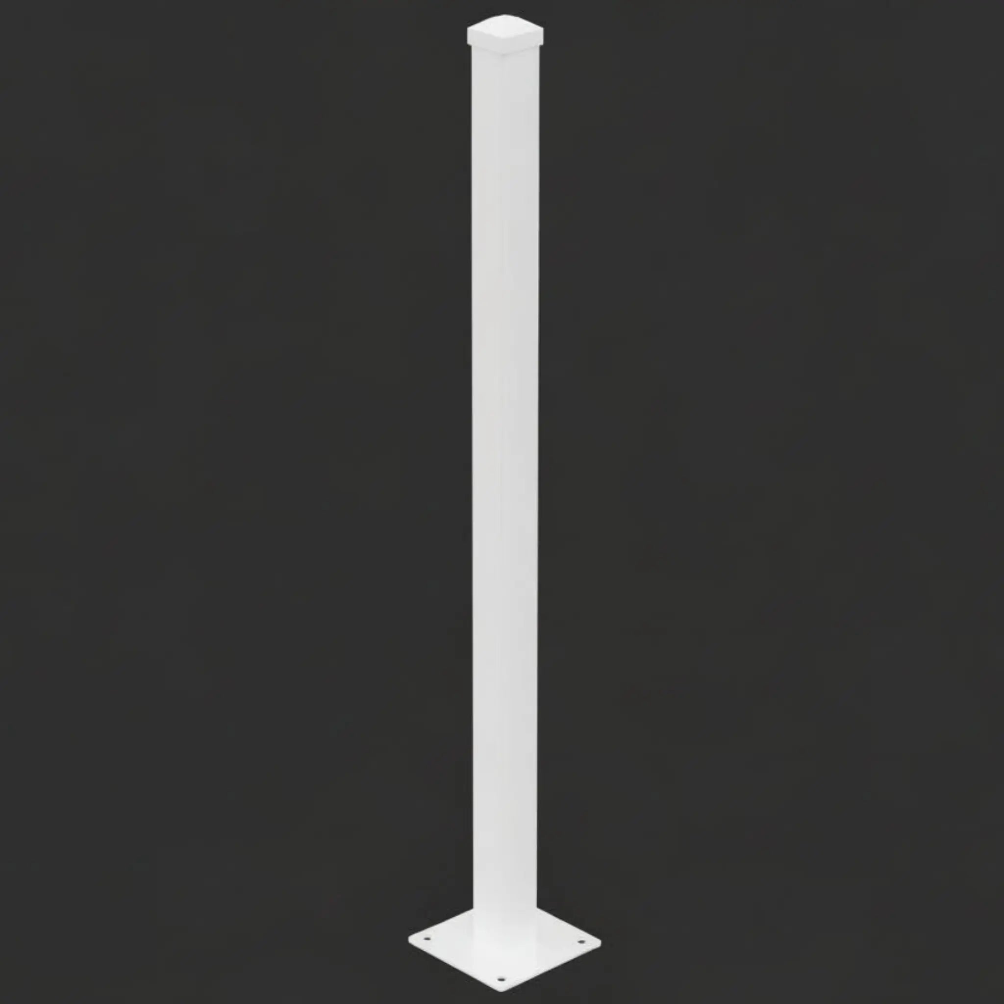 100x100mm flat aluminium fence post with cap in white 2000mm - XGATE NZ