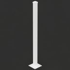 65x65mm flange aluminium post with cap in white 1850mm - XGATE NZ