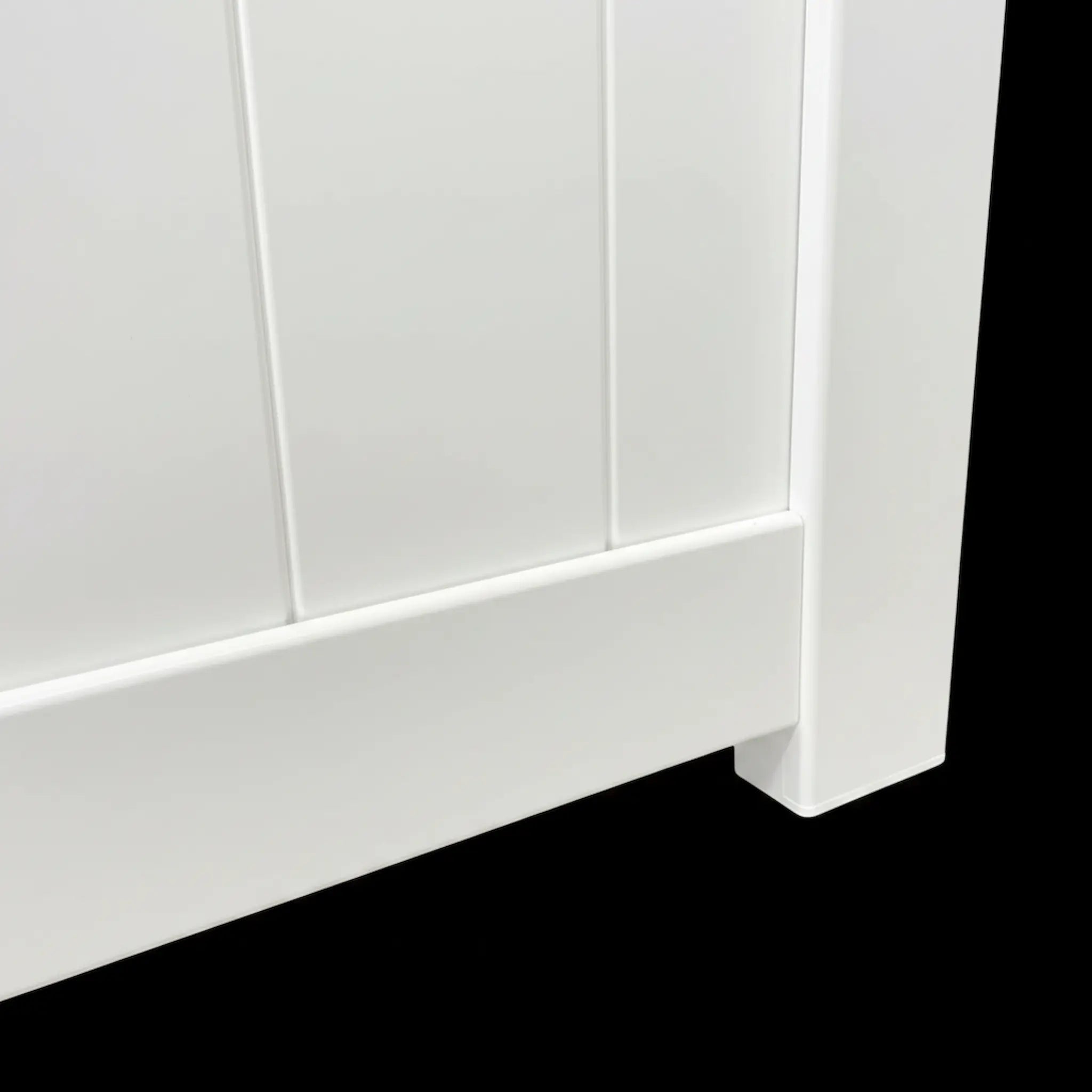 Bottom Rail Junction Detail White - Half Open Double Swing Gate XS12W - XGATE NZ