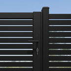 Close Up Details of the Lock with Lever on an Aluminium Slat Gate - XGATE NZ