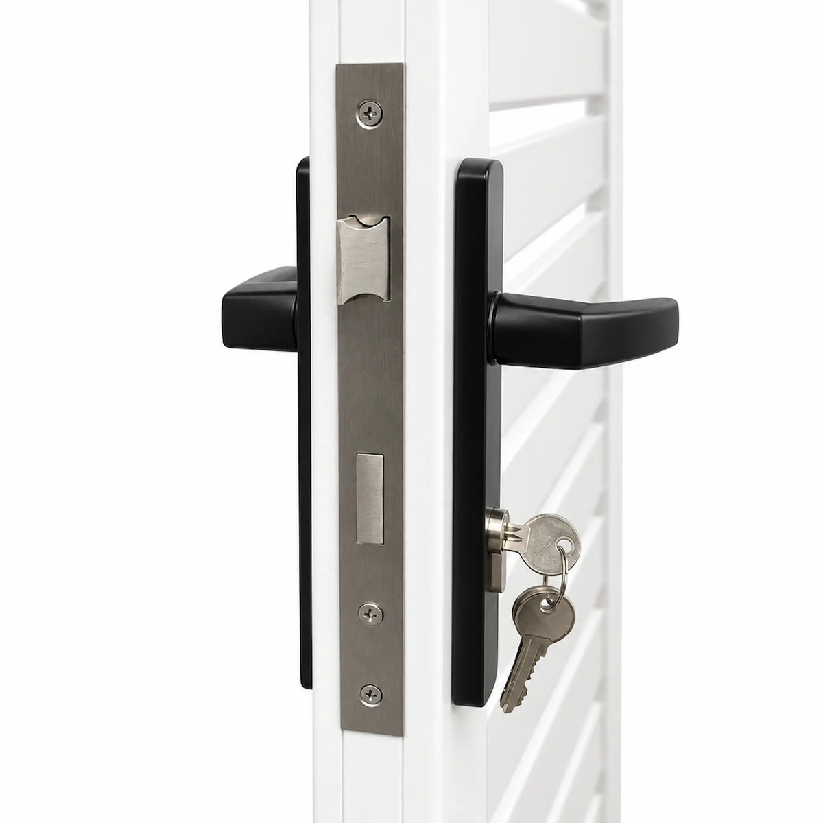 Horizontal Louvre-Slat Aluminium Pedestrian Gate | White | XP09W | NZ