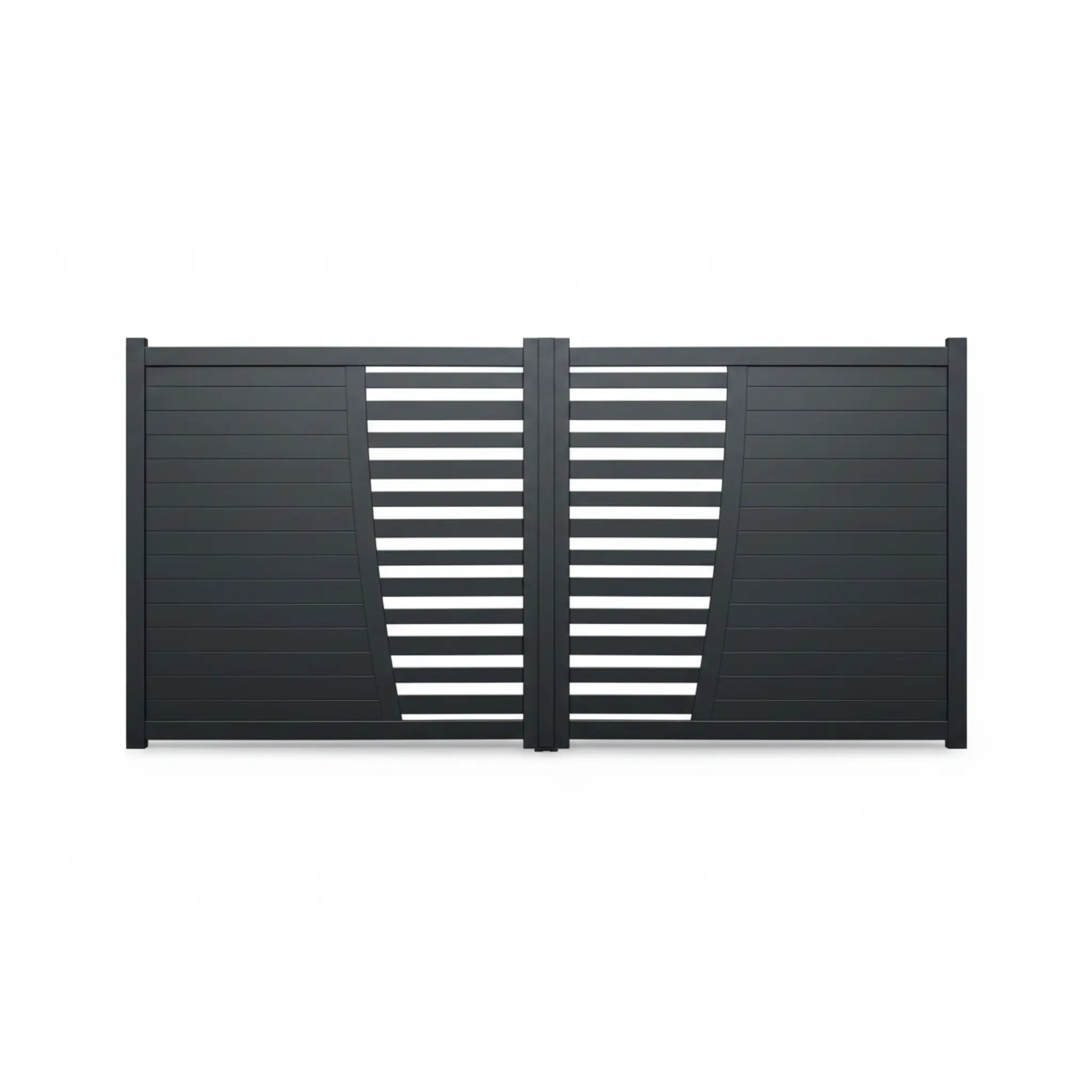 Deco Slat Aluminium Double Swing Gates | Black | XS17B | NZ