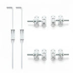 Double swing gate hardware accessories kit for 50mm frames in white - XGATE NZ