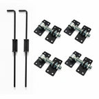 Double swing gate hardware accessories kit for 80mm frames in black - XGATE NZ