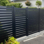 Horizontal Slat Aluminium Pedestrian Gate | Black | XP07B | NZ