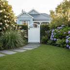 Estate arch aluminium pedestrian gate in white, installed in Christchurch - XGATE NZ