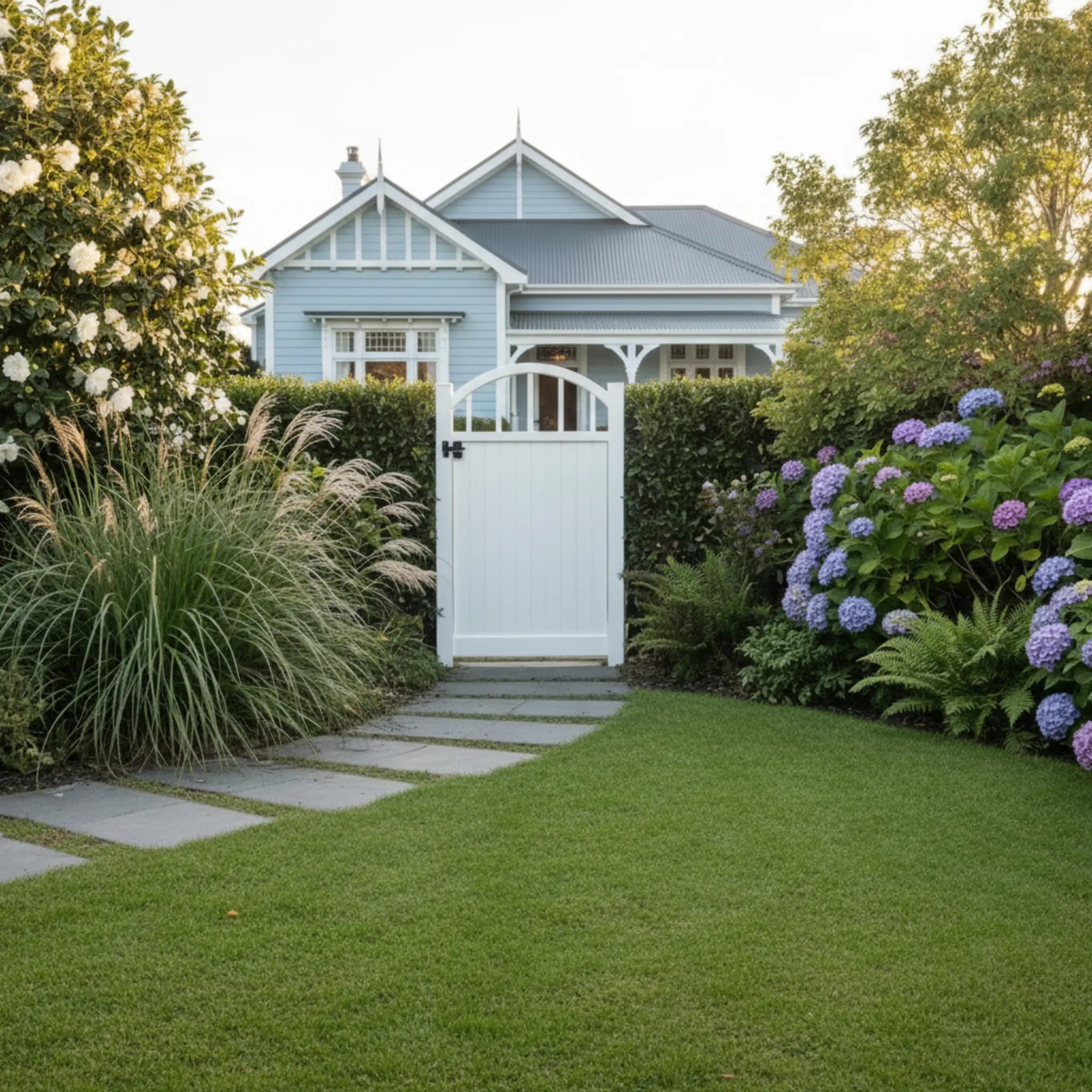 Estate Arch Aluminium Pedestrian Gate | White | XP16W | NZ