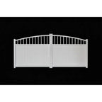 Estate arch aluminium double swing gates in white - XGATE NZ