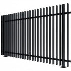Finn fence panel with aluminum capping and rake-able design 1750mm height in black - XGATE NZ