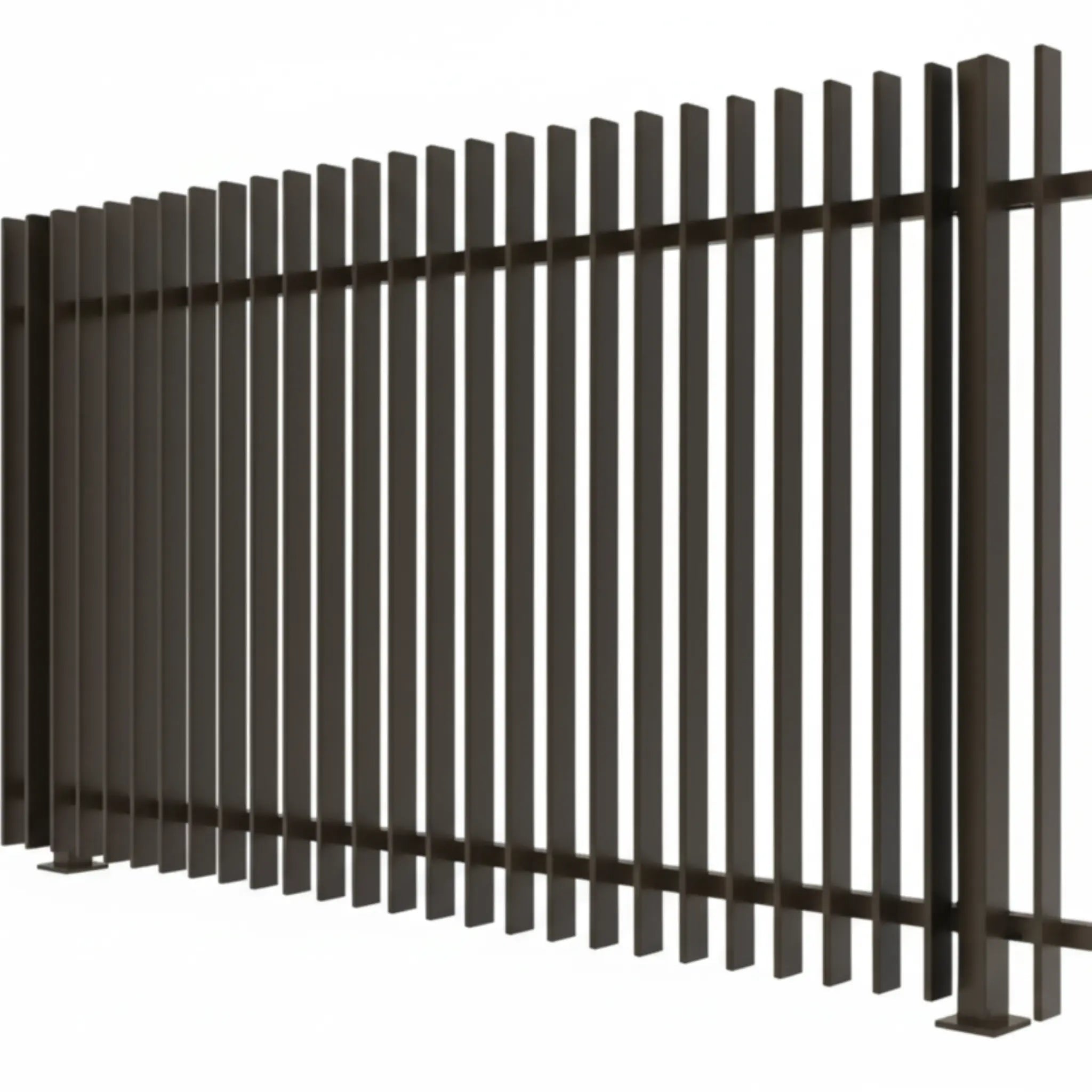 Finn fence panel with aluminum capping and rake-able design 1750mm height in ironsand - XGATE NZ
