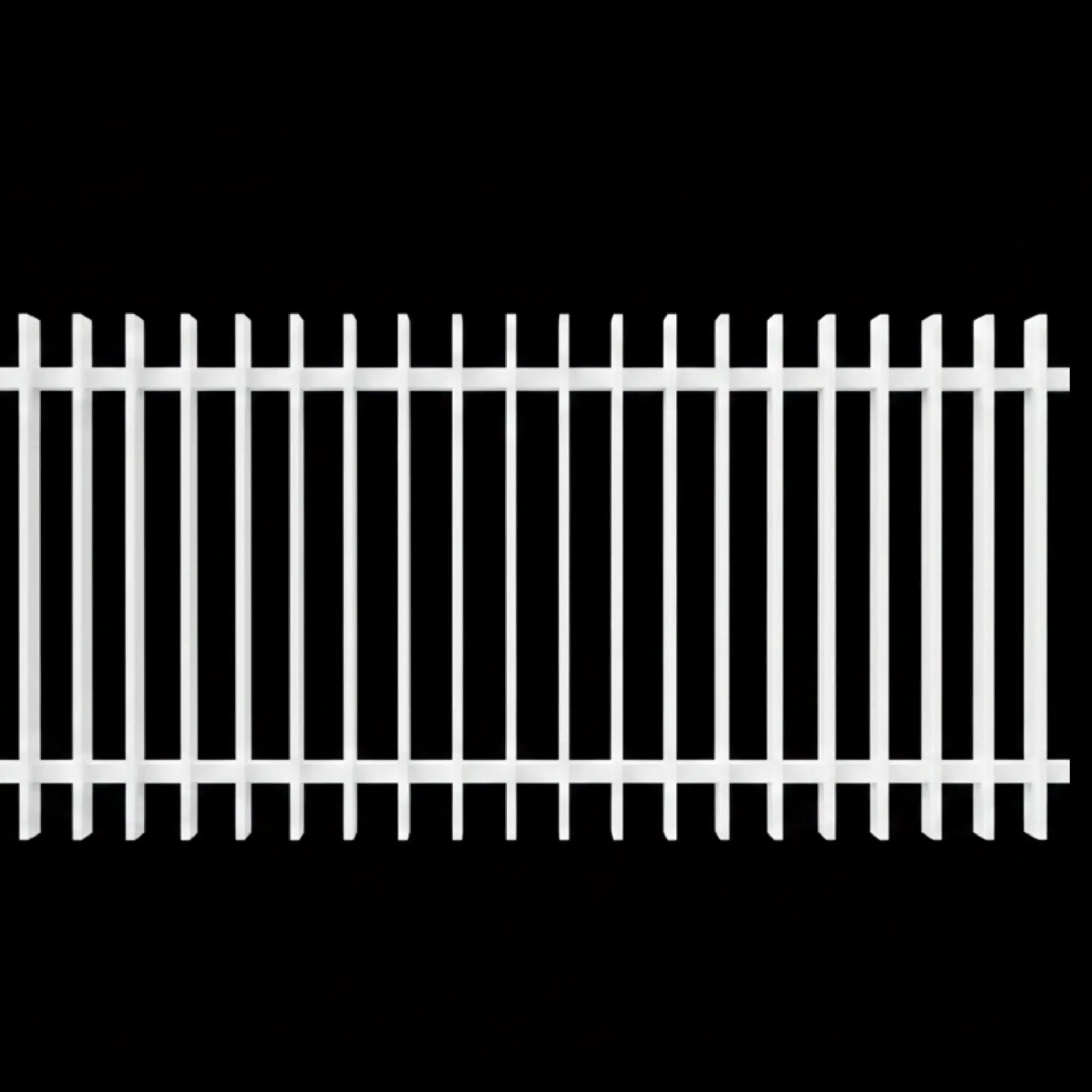 Finn fence panel with aluminum capping and rake-able design 1150mm height in white - XGATE NZ