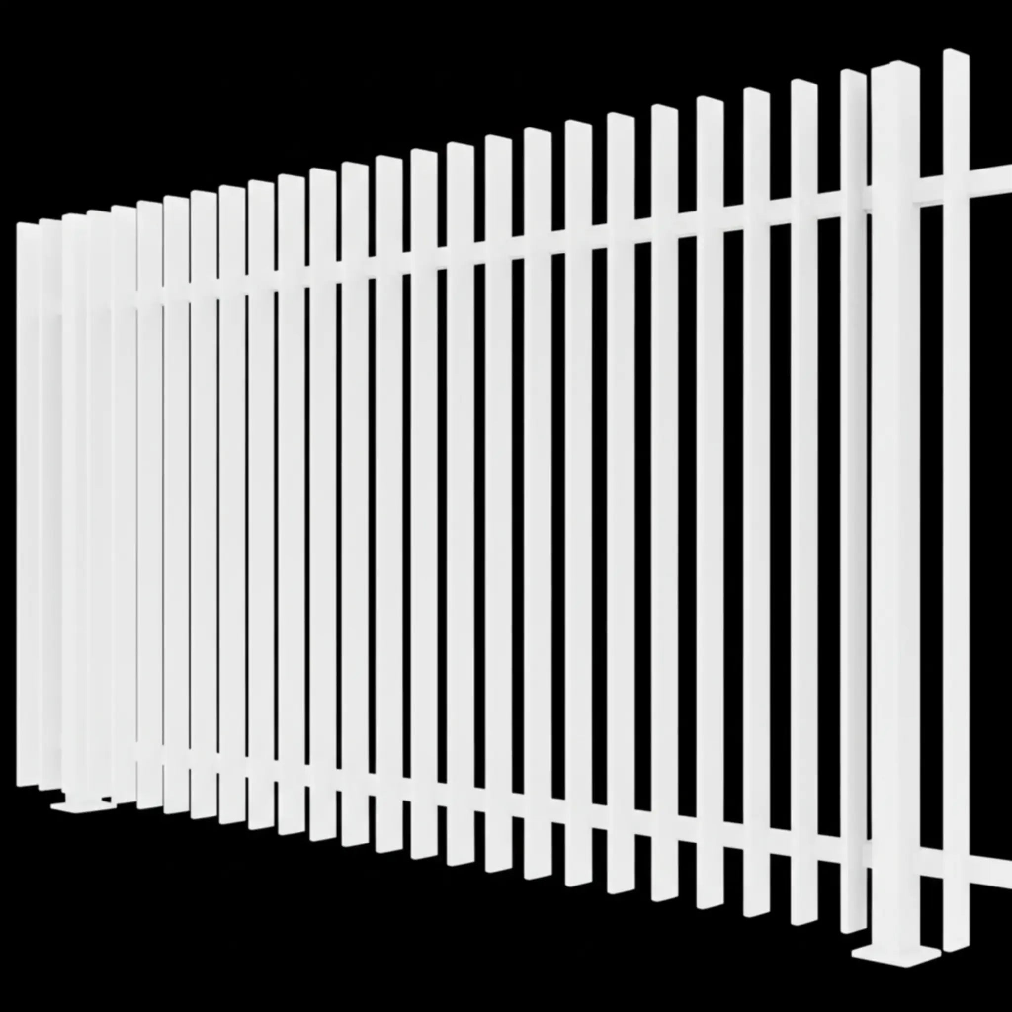 Finn fence panel with aluminum capping and rake-able design 1750mm height in white - XGATE NZ
