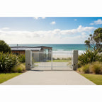 Finn Double Swing Gates Installed at a Seaside Property - XGATE NZ
