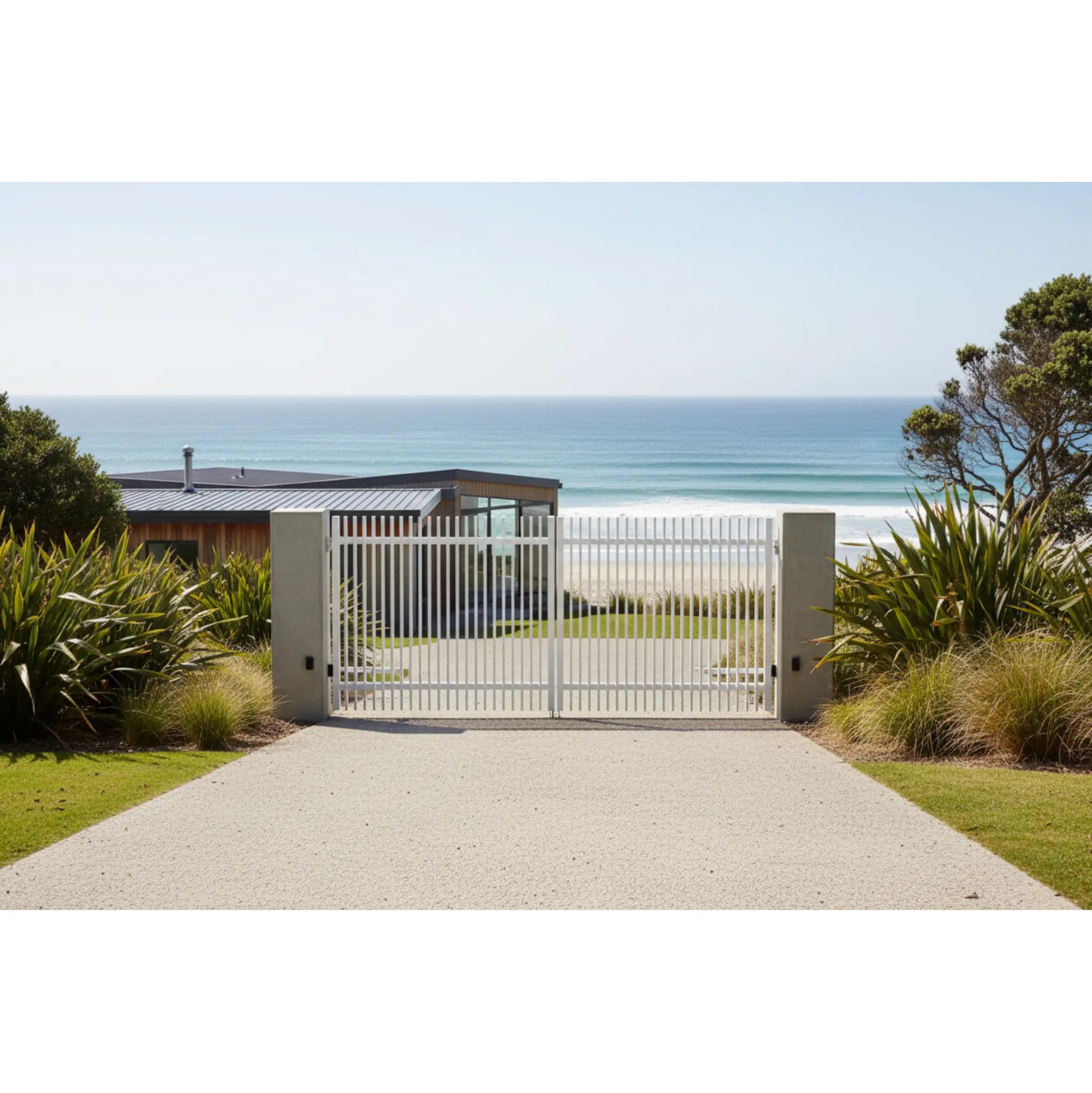 Finn Aluminium Double Swing Gates | White | XS02W | NZ