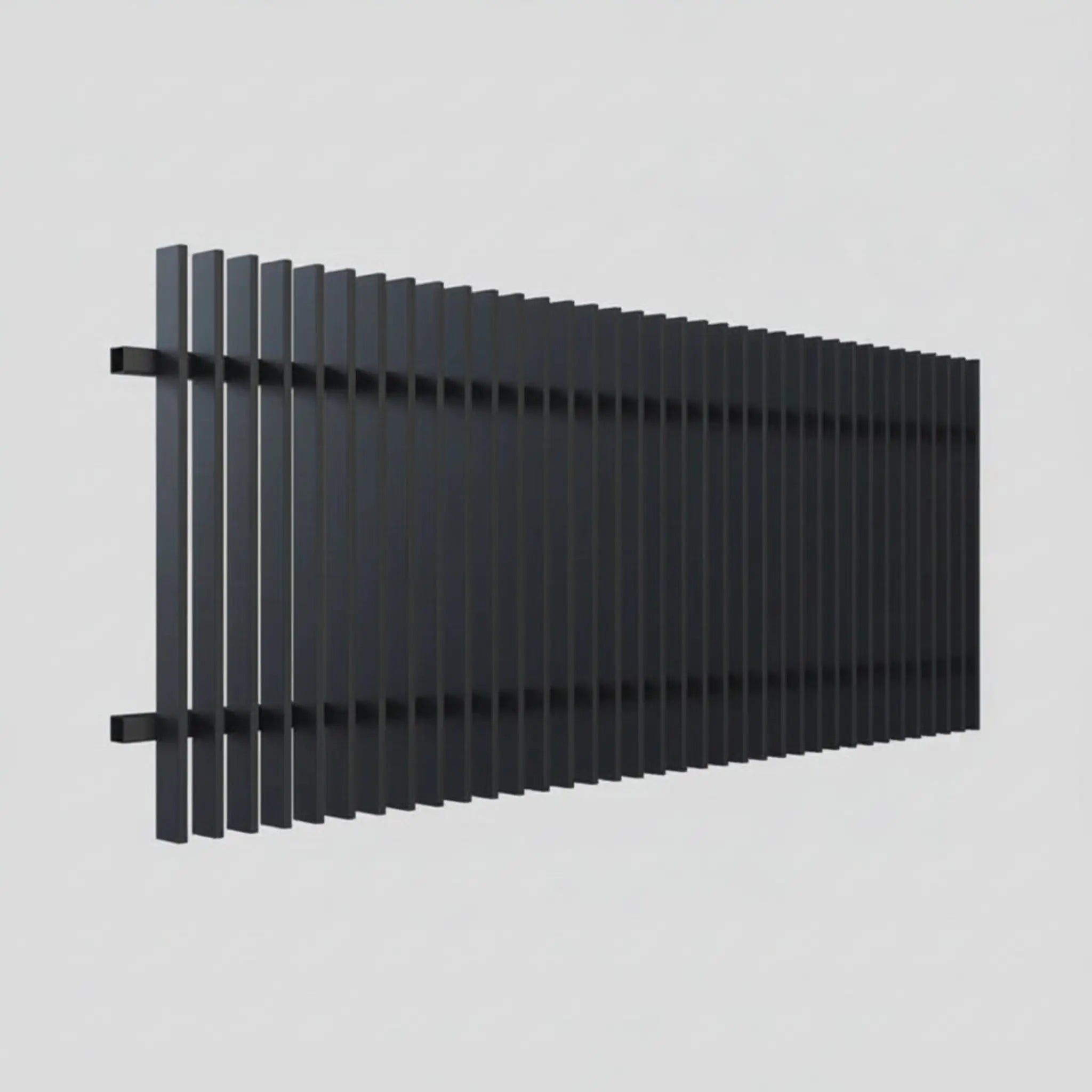 Finn fence panel in black 1450mm high close up - XGATE NZ