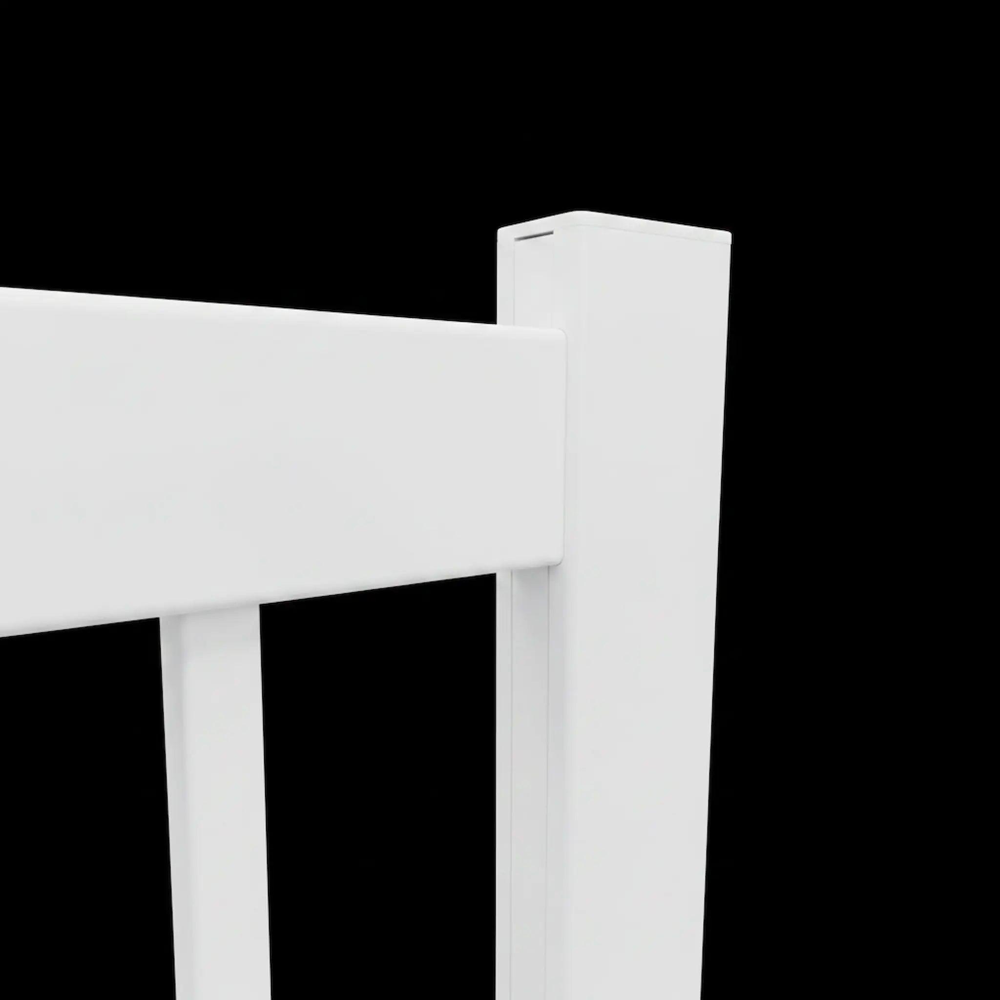 Gate Post Rail Junction Detail White - Half Open Double Swing Gate XS12W - XGATE NZ
