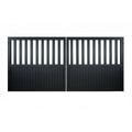 Half open aluminium double swing gates in black - XGATE NZ