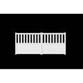 Half open aluminium double swing gates in white, front view - XGATE NZ
