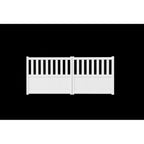 Half open aluminium double swing gates in white, front view - XGATE NZ