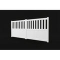 Half open aluminium double swing gates in white, side view - XGATE NZ
