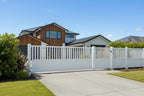 Half open sliding gate in white, installed at 1500mm high - XGATE NZ