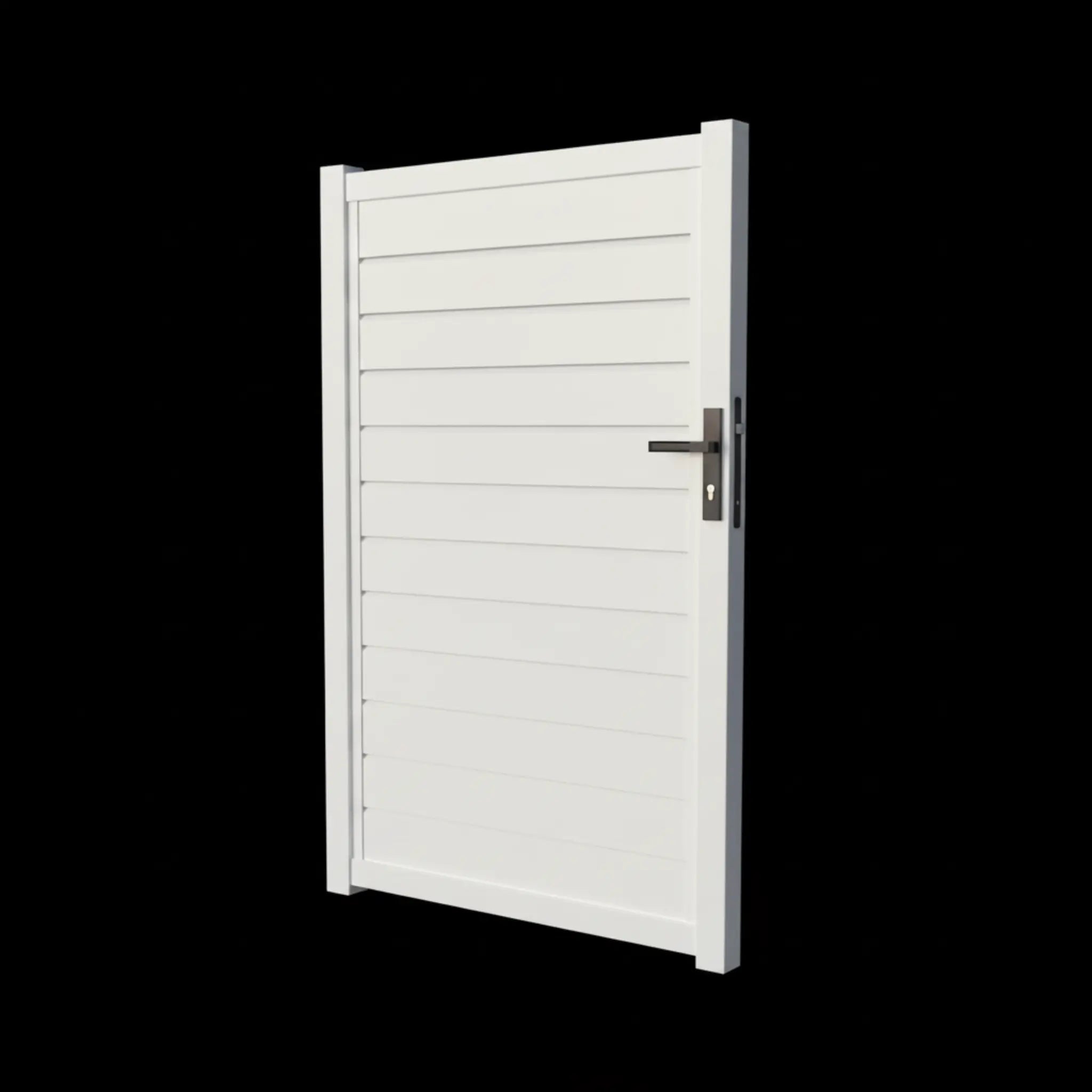 Horizontal Louvre-Slat Aluminium Pedestrian Gate | White | XP09W | NZ