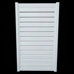 Horizontal Louvre-Slat Aluminium Pedestrian Gate White Close Up - XGATE NZ