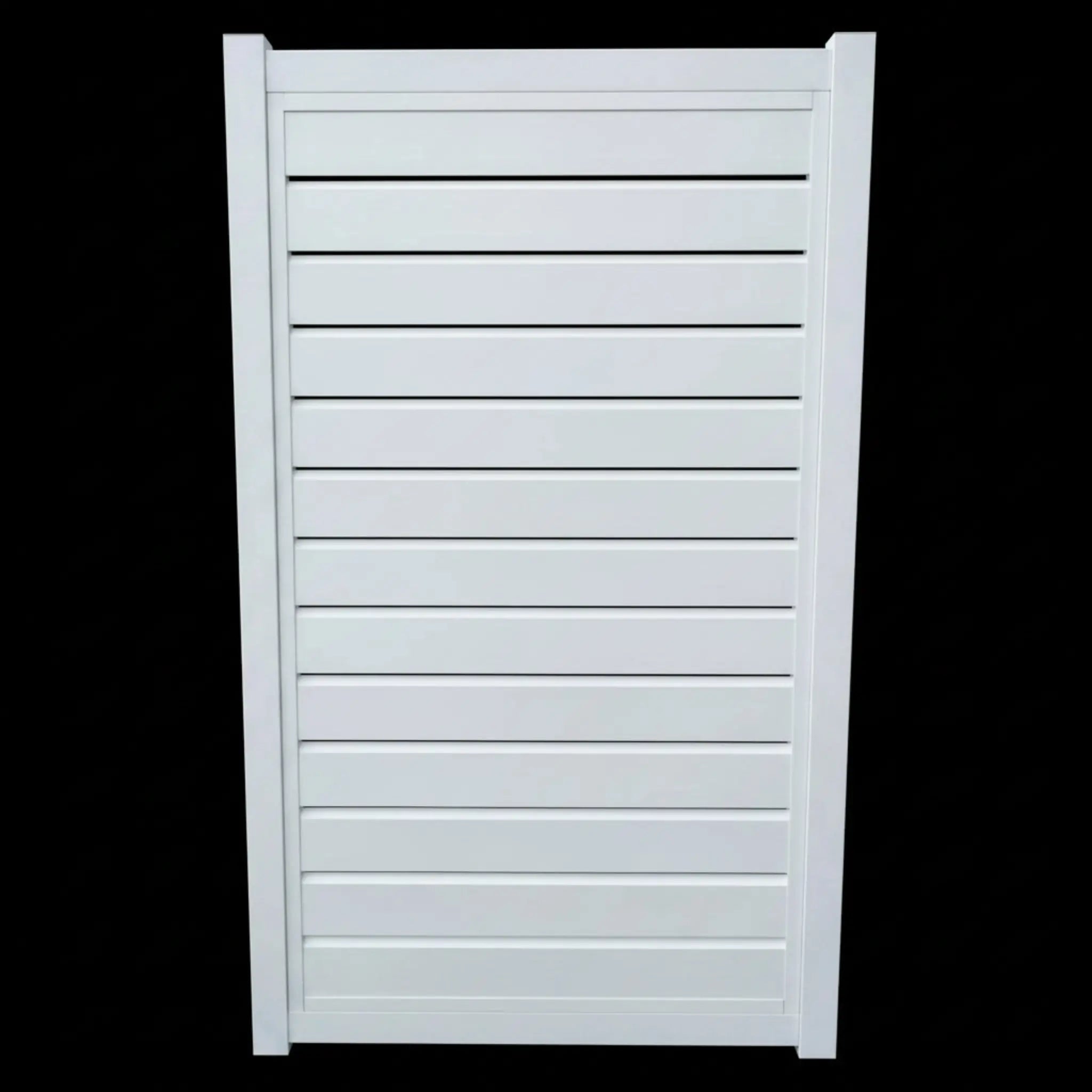 Horizontal Louvre-Slat Aluminium Pedestrian Gate White Close Up - XGATE NZ
