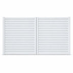 Horizontal Louvre-Slat Aluminium Double Swing Gates | White | XS09W | NZ