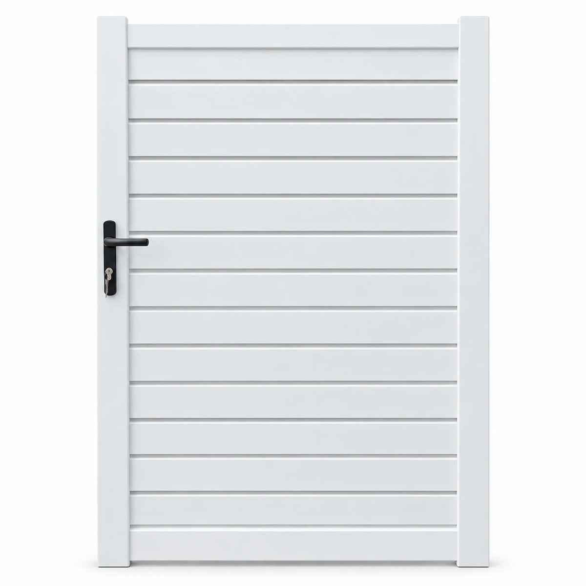 Horizontal Louvre-Slat Aluminium Pedestrian Gate | White | XP09W | NZ