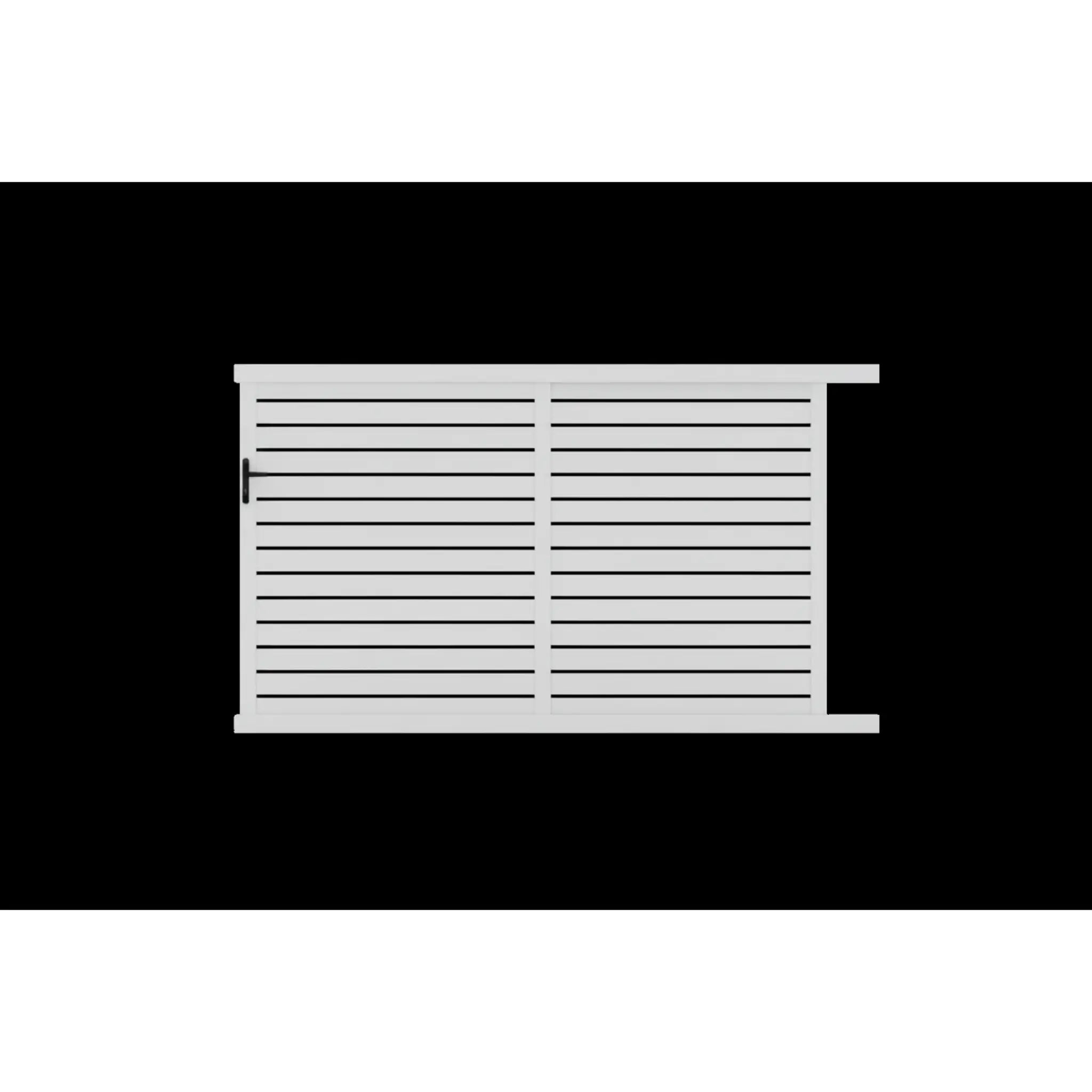 Horizontal Louvre-Slat Sliding Gate in White 3370mm With Lock - XGATE NZ