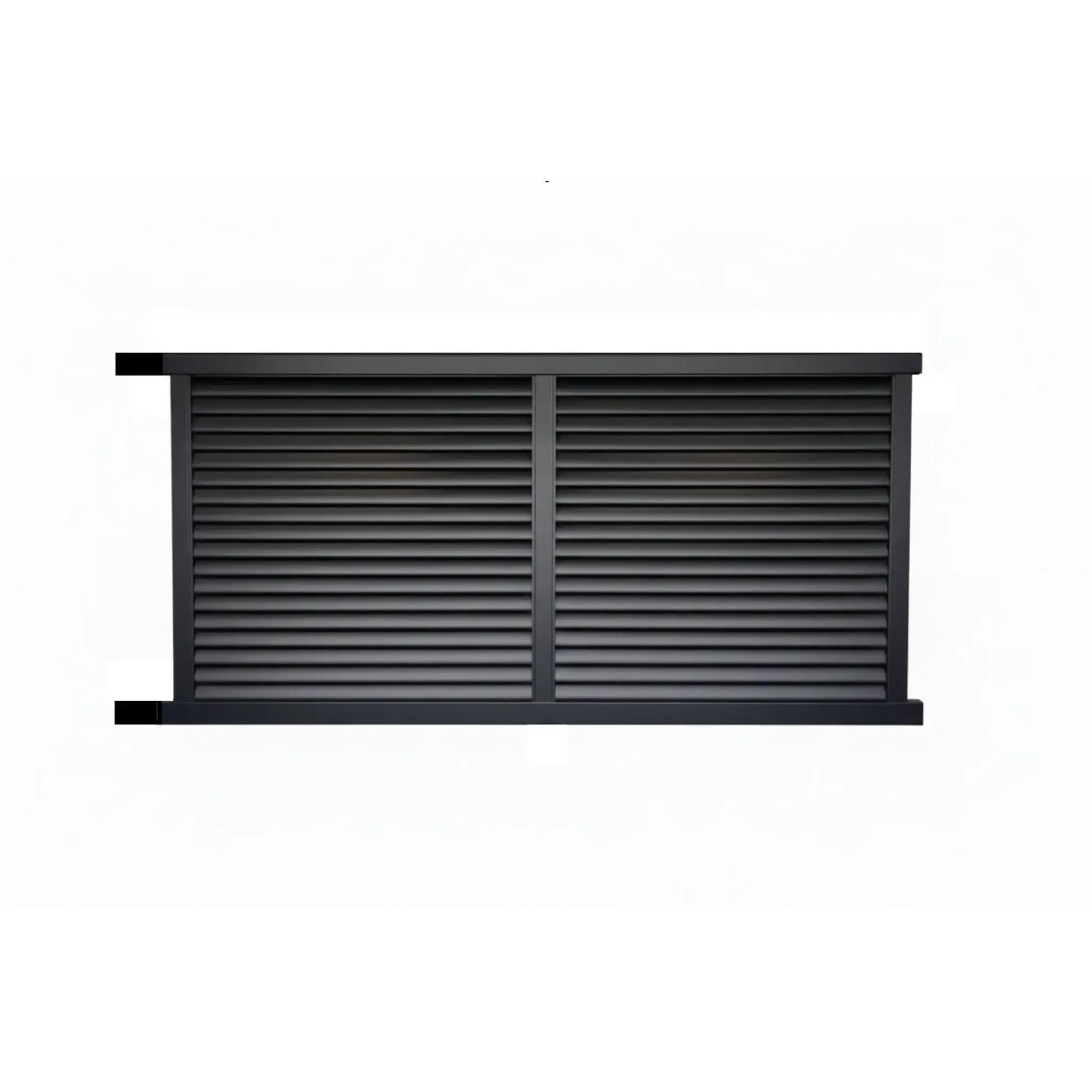 Horizontal louvre sliding gate open to left in black 3970mm - XGATE NZ