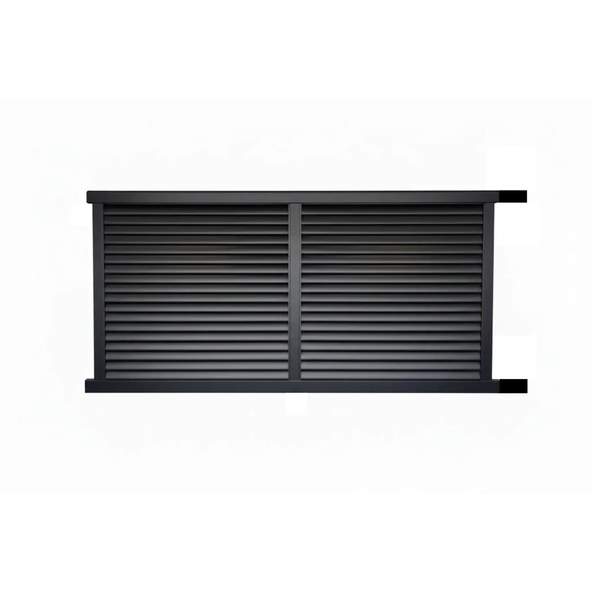 Horizontal louvre sliding gate open to right in black 3970mm - XGATE NZ