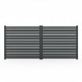 Horizontal slat aluminium double swing gates in black - XGATE NZ