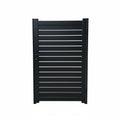 Horizontal slat aluminium pedestrian gate in black - XGATE NZ