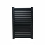 Horizontal slat aluminium pedestrian gate in black - XGATE NZ
