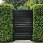 Horizontal Slat Aluminium Pedestrian Gate | Black | XP07B | NZ