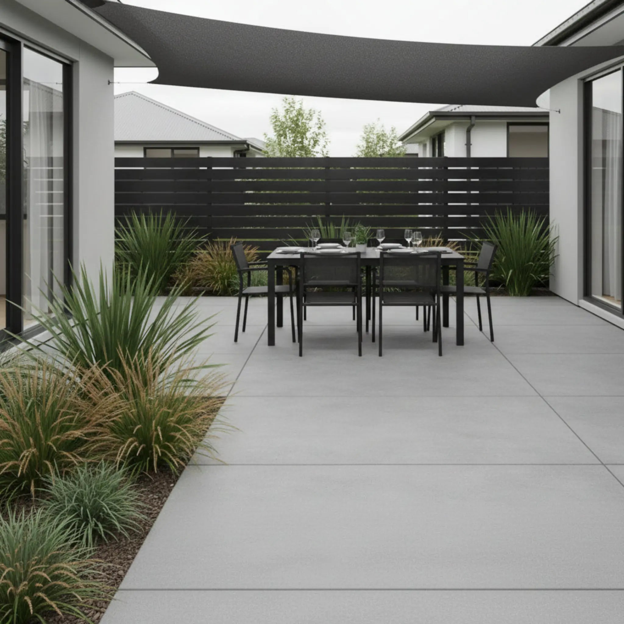 Horizontal Slat Aluminium Fence | Black | XF07B | NZ