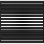 Horizontal slat aluminium fence panel in black, 1800mm height - XGATE NZ