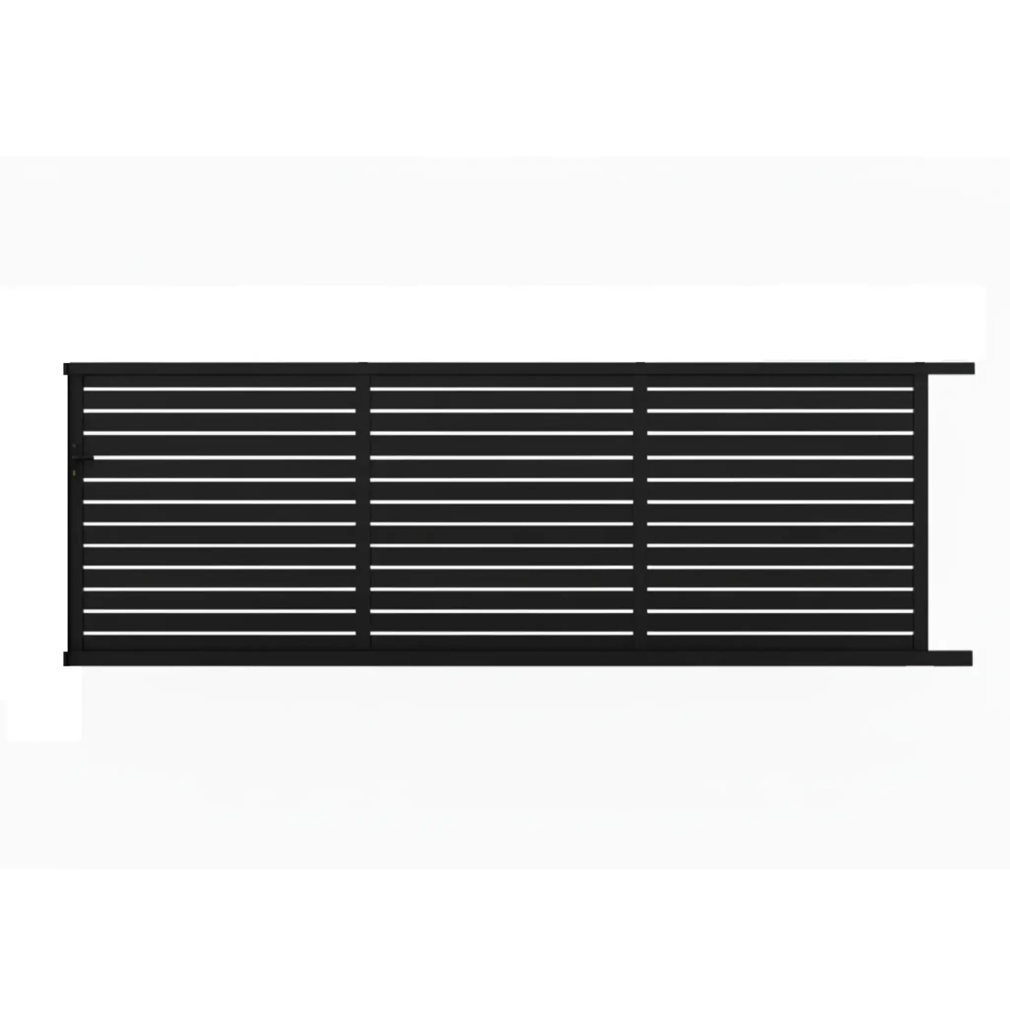 Horizontal slat sliding gate 5015mm in black - XGATE NZ