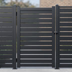 Horizontal Slat Aluminium Pedestrian Gate | Black | XP07B | NZ