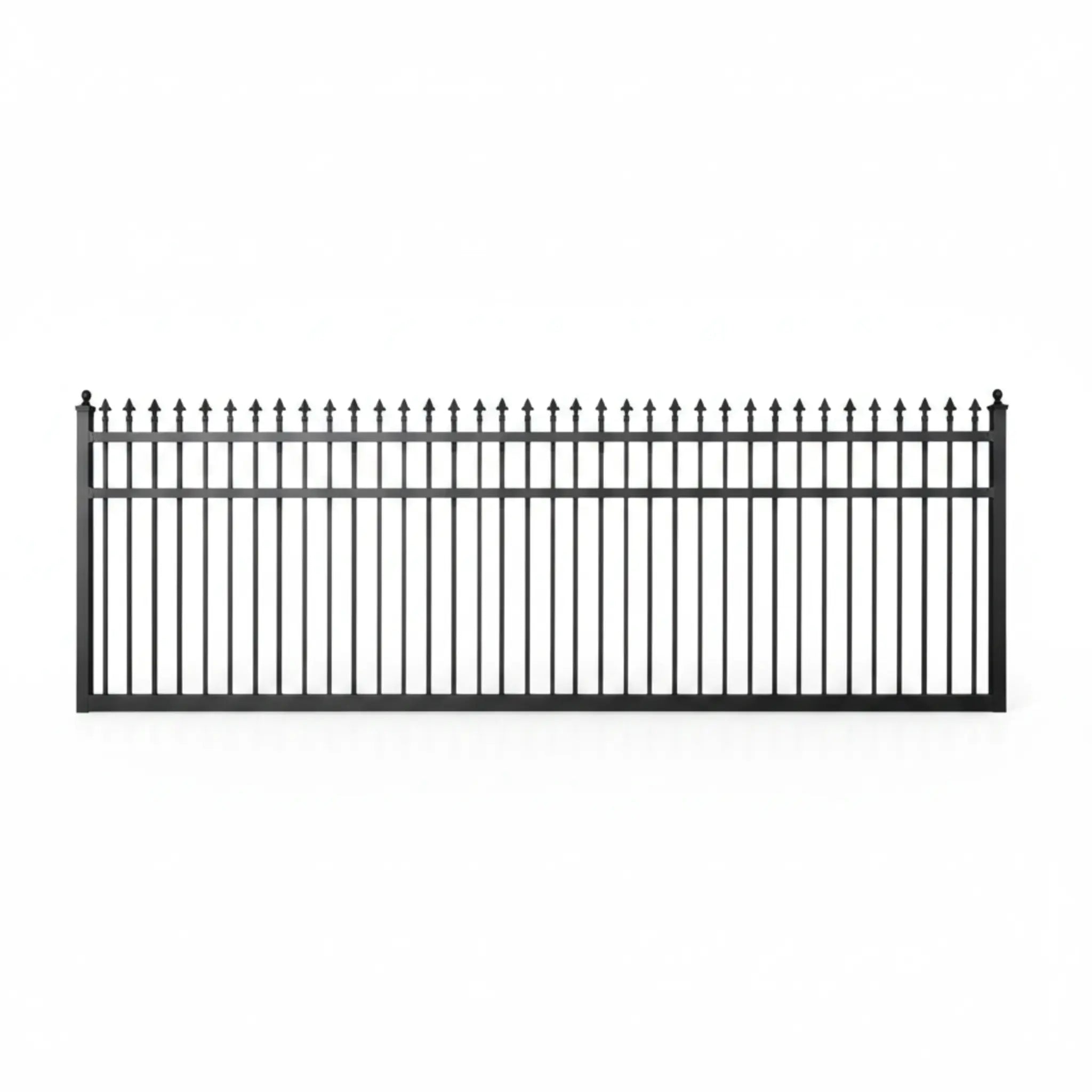 Spear top aluminium sliding gate in black - XGATE NZ