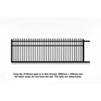 Spear top aluminium sliding gate 3100mm long in black - XGATE NZ
