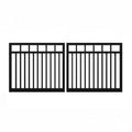 Straight top aluminium double swing gates in black - XGATE NZ
