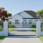 Straight top sliding gate in black 1200mm high installed - XGATE NZ