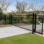 Straight top sliding gate in black 1800mm high installed - XGATE NZ