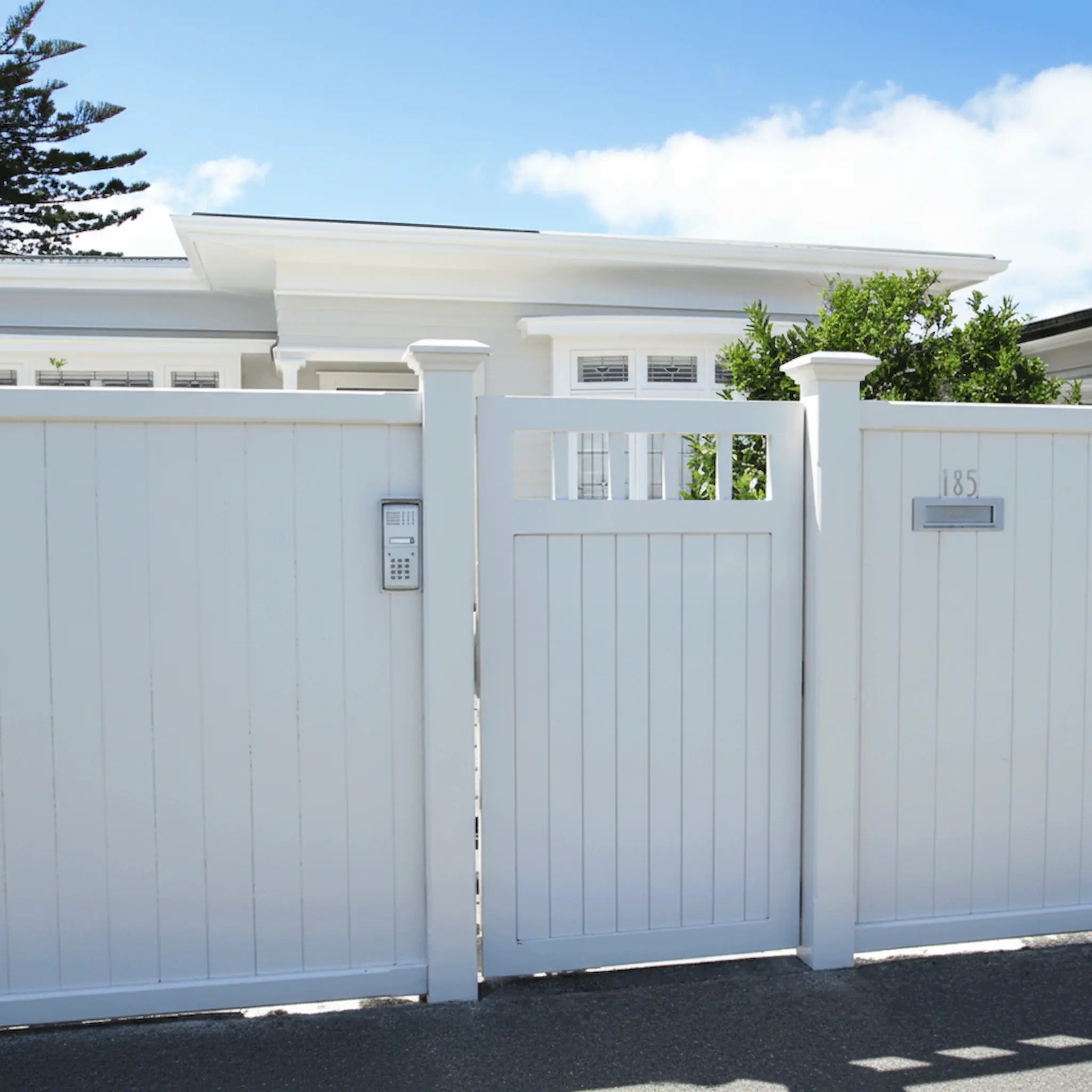 Top Window Aluminium Pedestrian Gate | White | XP11W | NZ