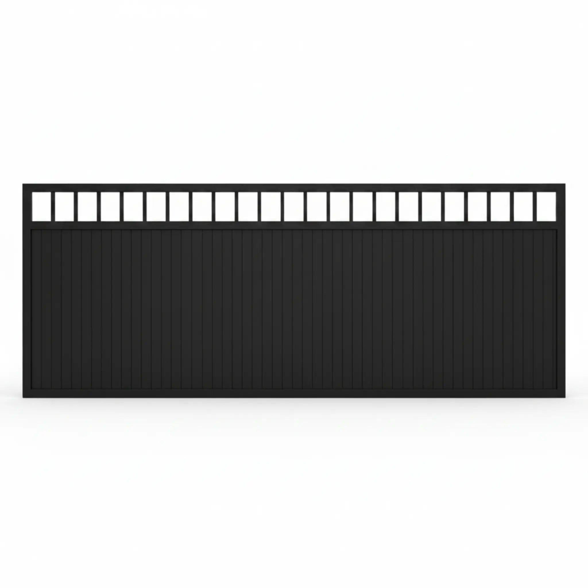 Top window aluminium sliding gate in black - XGATE NZ