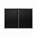 Vertical Louvre Aluminium Double Swing Gates Black XS04B - XGATE NZ