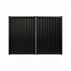 Vertical Louvre Aluminium Double Swing Gates Black XS04B - XGATE NZ